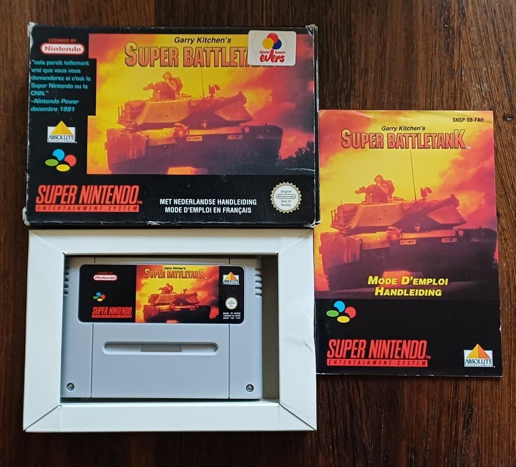 Super Battletank SNES - Compleet met handleiding, Spelcomputers en Games, Games | Nintendo Super NES, Gebruikt, Shooter, 1 speler