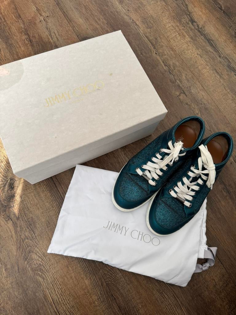 Jimmy Choo sneakers – maat 37,5 – met doos & dustbag, Kleding | Dames, Schoenen, Zo goed als nieuw, Sneakers of Gympen, Groen
