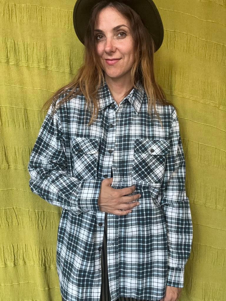 Vintage boyfriend shirt/overhemd - flanel geruit - blauw, Kleding | Heren, Overhemden, Hgv, Blauw, 1073 BK, Vintage