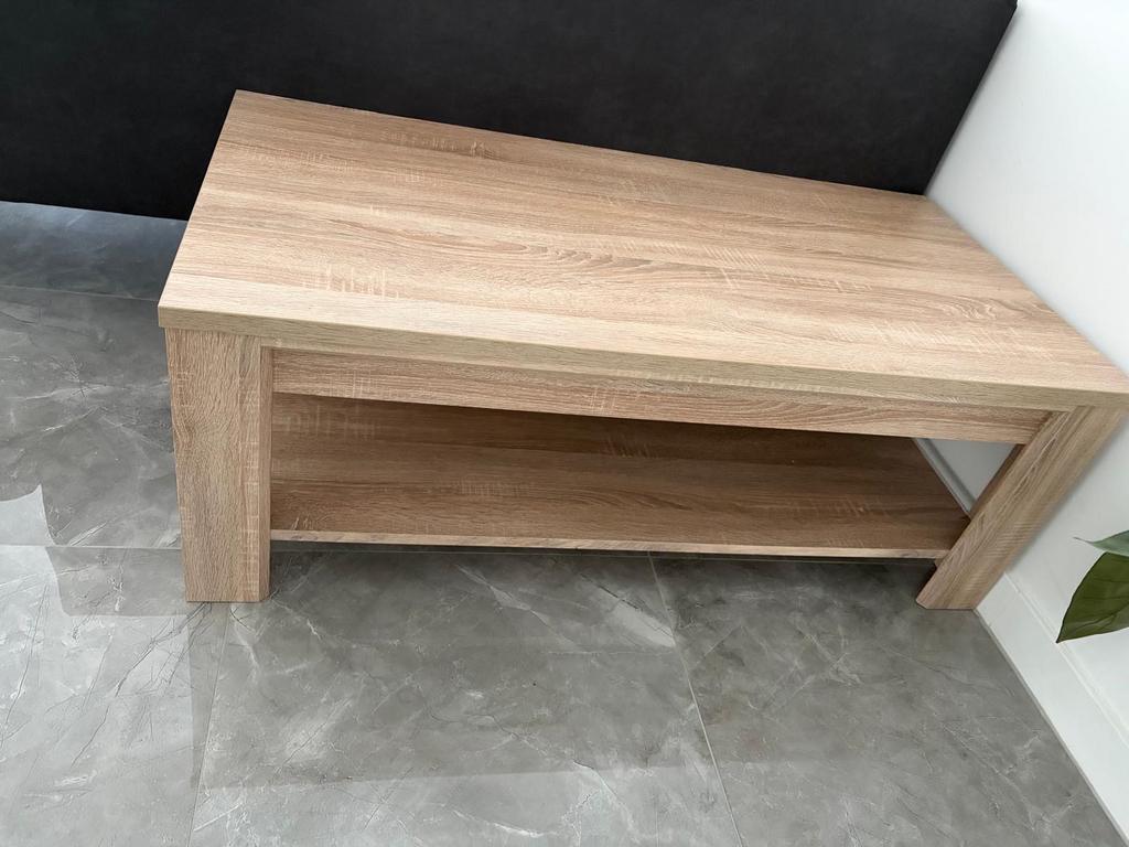 HASLUND salontafel 60x120 cm - Licht eiken, Ophalen, Gebruikt, 50 tot 100 cm, 100 tot 150 cm