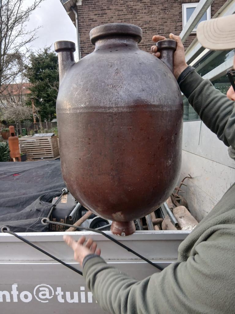 Friedrichsfeld steengoed vat, zuurvat 19e eeuw, Ophalen of Verzenden