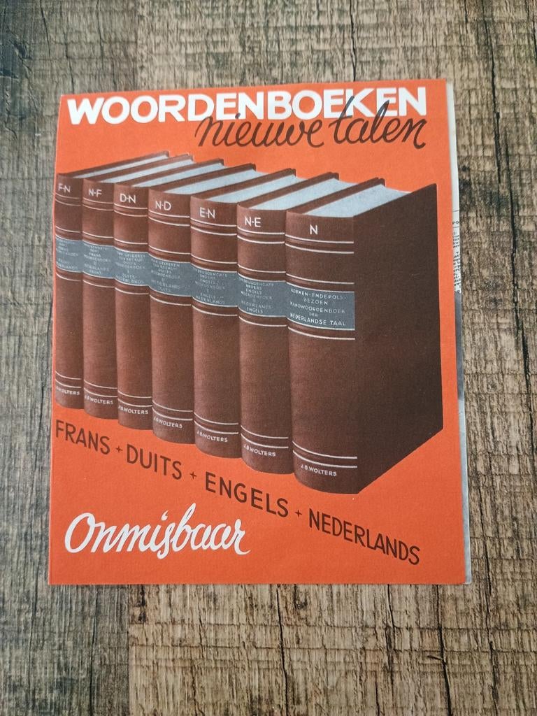 Oude reclame folder -  J.B.  Wolters woordenboeken, Ophalen of Verzenden, Gelezen