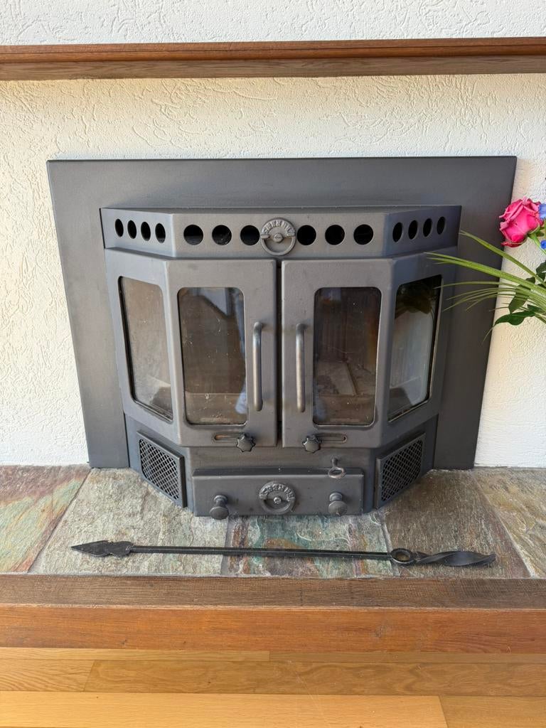 Inbouwhaard/ houtkachel in zeer nette staat, Ophalen, Zo goed als nieuw, Vrijstaande haard, Elektrische haard