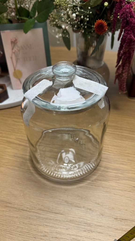 Glazen pot, snoeppot met deksel, Antiek en Kunst, Ophalen