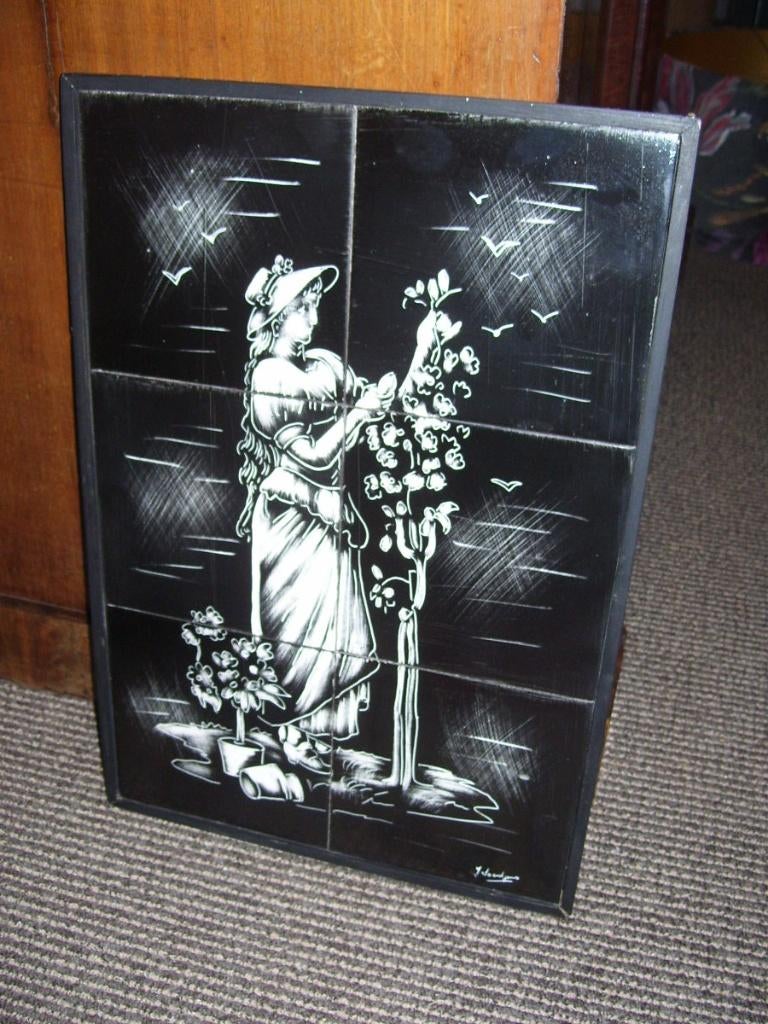 TEGELPLATEAU J.SOENTJENS, Antiek en Kunst, Antiek | Wandborden en Tegels, Ophalen of Verzenden