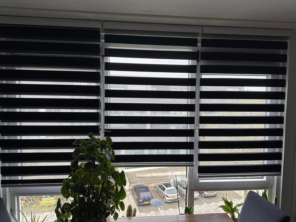 Duo rolgordijnen - 90x210 cm - Goede staat, Ophalen, Zwart, 50 tot 100 cm, 200 cm of meer