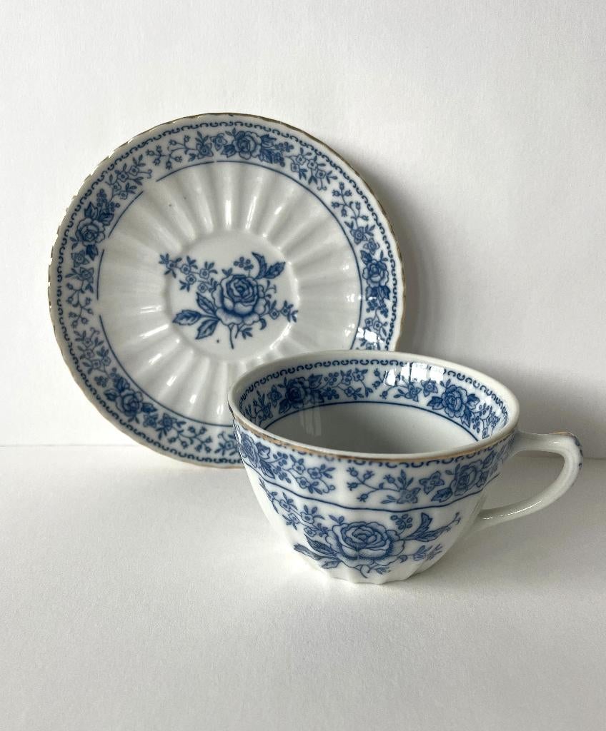 Vintage Blue Rose Japanse theekop en schotel, Antiek en Kunst, Ophalen of Verzenden