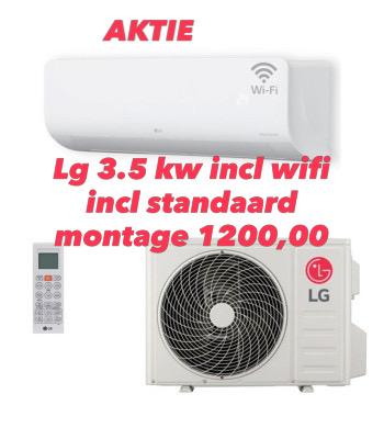 LG airco 3.5 kW met wifi, Minder dan 60 m³, Nieuw, 3 snelheden of meer, Koelen en Ontvochtigen