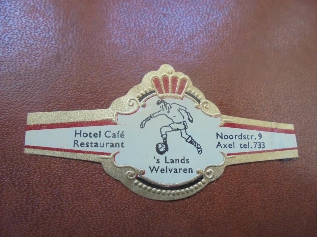Oude sigarenband Hotel 's Lands Welvaren in AXEL, Ophalen of Verzenden, Zo goed als nieuw, Sigarenbandjes