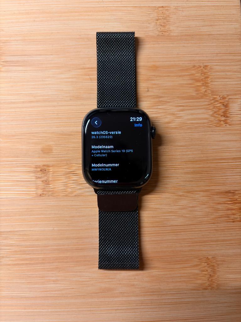 Apple Watch Series 10 46mm Titanium | AppleCare+, Apple Watch ⌚️, Zwart, IOS, Ophalen of Verzenden