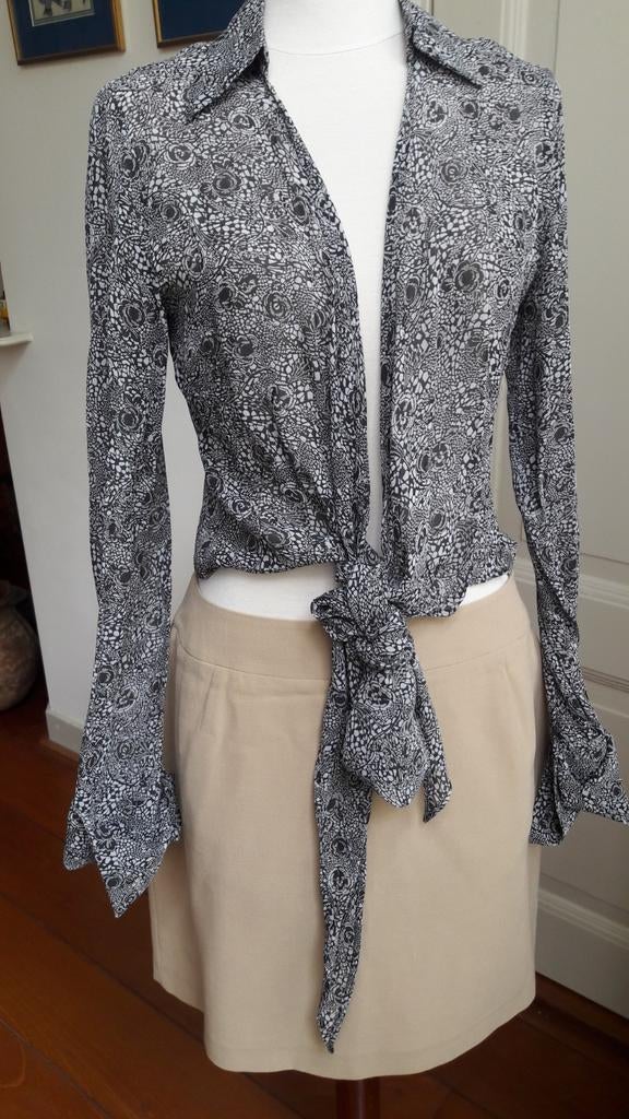 Zomers Blue/White Knoop blousje. 38/40 prima staat!, Maat 38/40 (M), Blauw, Ophalen of Verzenden, Zo goed als nieuw