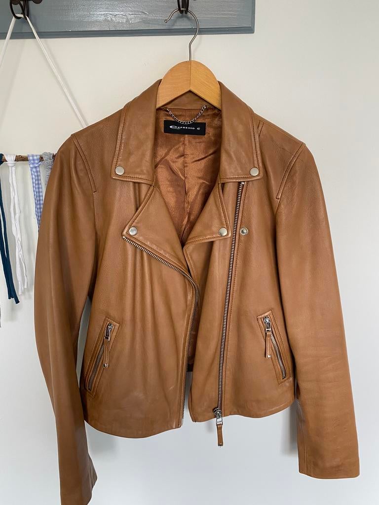 Bruin leren jasje van Expresso maat 40, Ophalen of Verzenden, Zo goed als nieuw, Maat 38/40 (M), Bruin