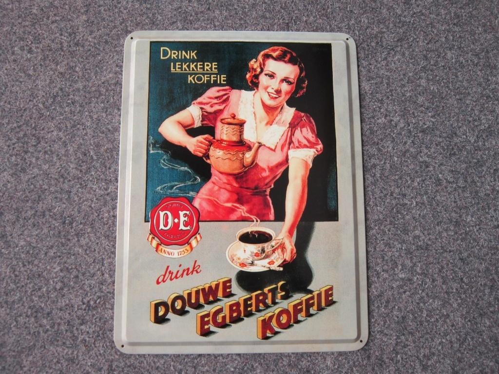 DOUWE EGBERTS BLIKKEN RECLAMEBORD, Ophalen, Zo goed als nieuw, Reclamebord