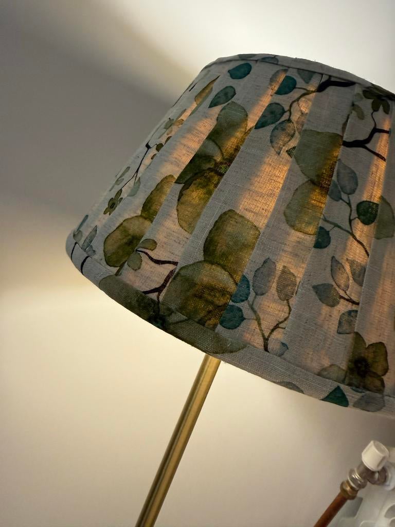 Handgemaakte Plissé Lampenkap - Linnen, 25 tot 50 cm, Wit, Rond, Nieuw