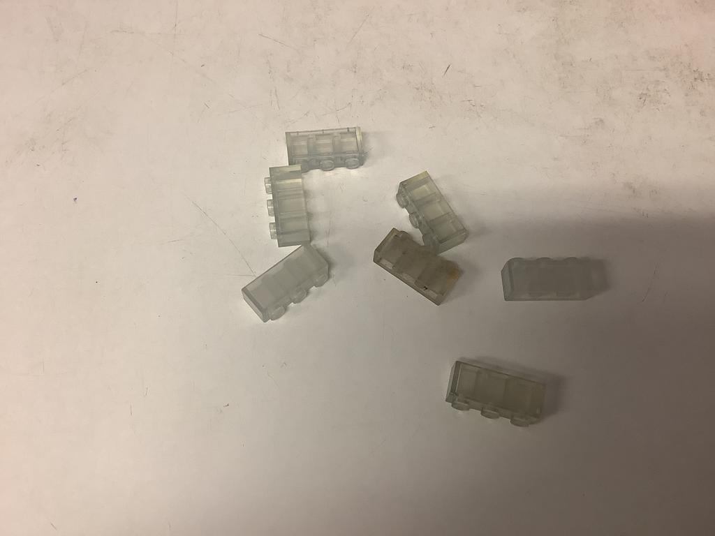 Lego steen 1x3 transparant, Ophalen of Verzenden, Gebruikt, Losse stenen, Lego