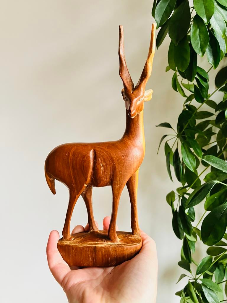 Vintage houten hert, Ophalen of Verzenden