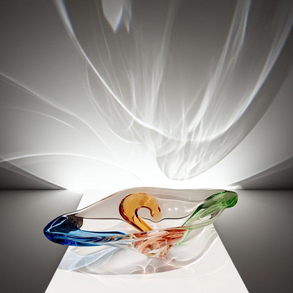 František Zemek kristallen kom met kleuren, Antiek en Kunst, Antiek | Glas en Kristal, Ophalen of Verzenden