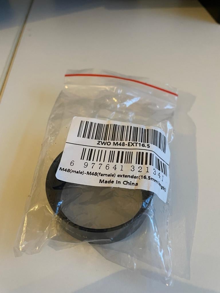 ZWO 16,5 mm extender (M48 male -> M48 female), Audio, Tv en Foto, Optische apparatuur | Telescopen, Ophalen of Verzenden, Nieuw