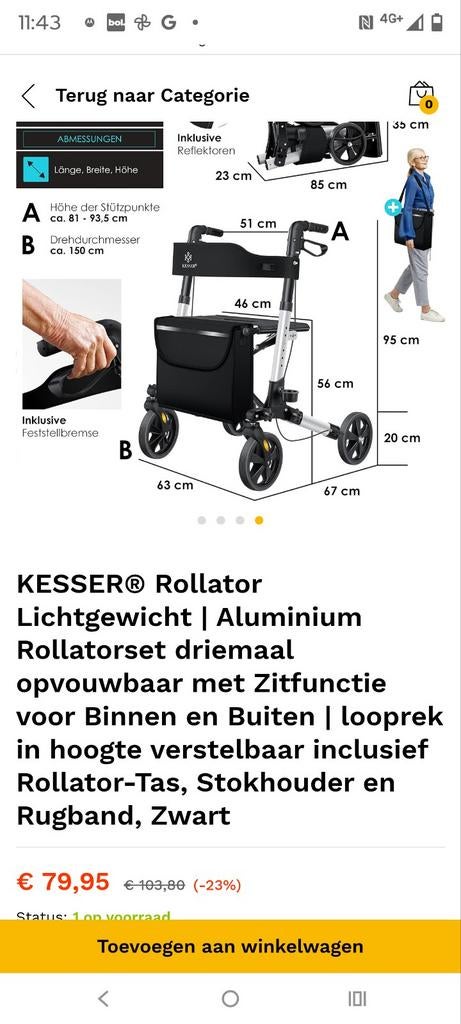 Rollator, Diversen, Ophalen, Nieuw