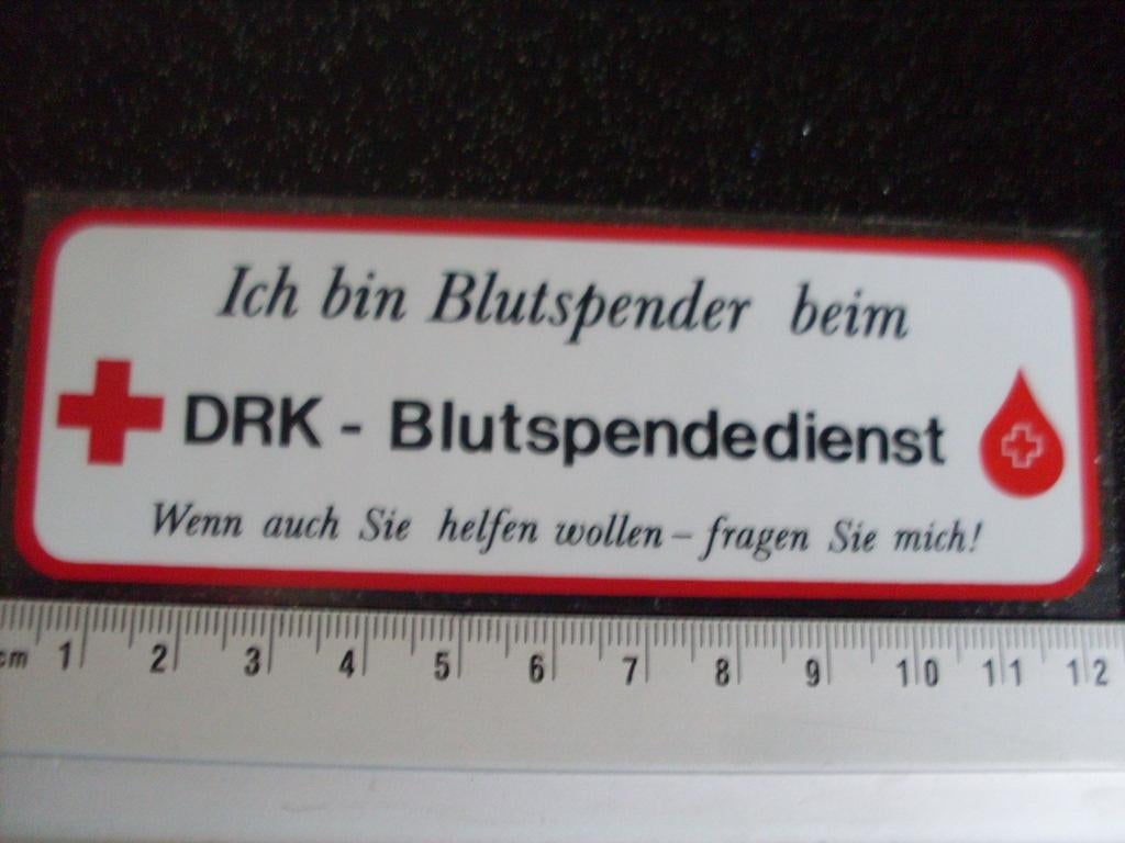 ruit sticker drk blutspendedienst blutspender, Verzamelen, Ophalen of Verzenden, Zo goed als nieuw, Bedrijf of Vereniging