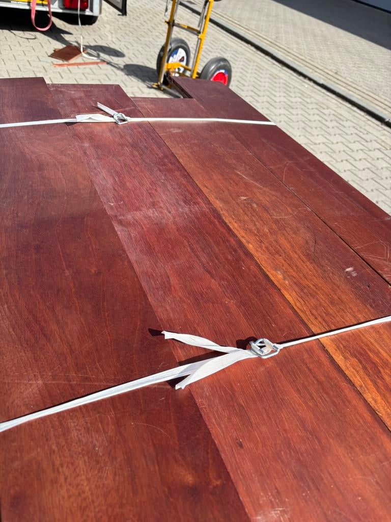 120 m2 massieve jatoba parketvloer . 18 cm breed 2 cm dik, Gebruikt, 2e hands product, 2e hands product, 2e hands product