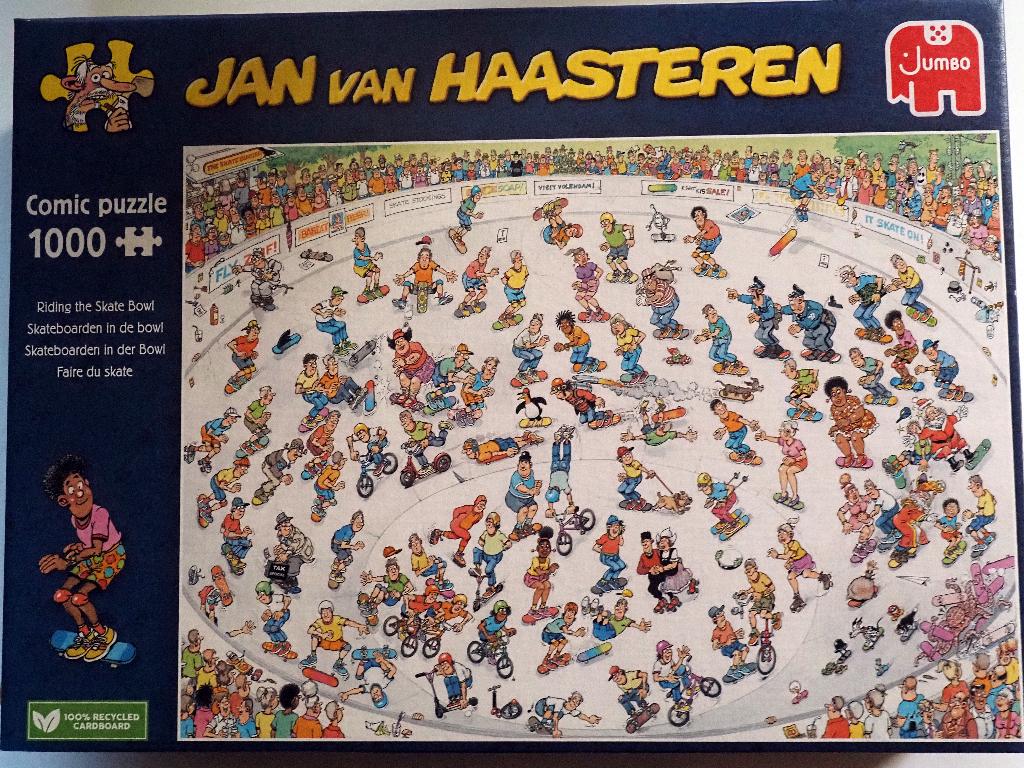 Jan van Haasteren Skateboarden in de bowl, Hobby en Vrije tijd, Ophalen of Verzenden, 500 t/m 1500 stukjes, Zo goed als nieuw