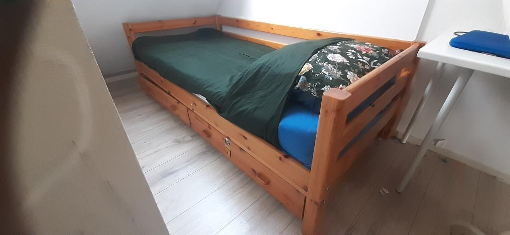 Flexa bed 90 bij 200, Ophalen, 85 tot 100 cm, Gebruikt, Lattenbodem