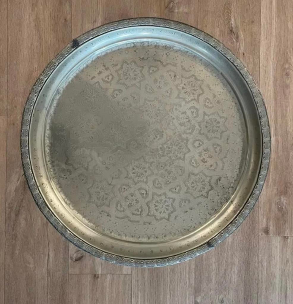 Oosters tafeltje, Huis en Inrichting, Tafels | Bijzettafels, 45 tot 60 cm, Minder dan 55 cm, Rond, Ophalen of Verzenden