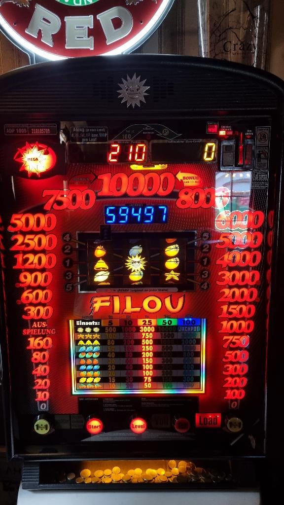 Filou Jackpot Gokkast/wandgokkast, Verzamelen, Automaten | Gokkasten en Fruitautomaten, Gebruikt, Euro, Met sleutels, Ophalen