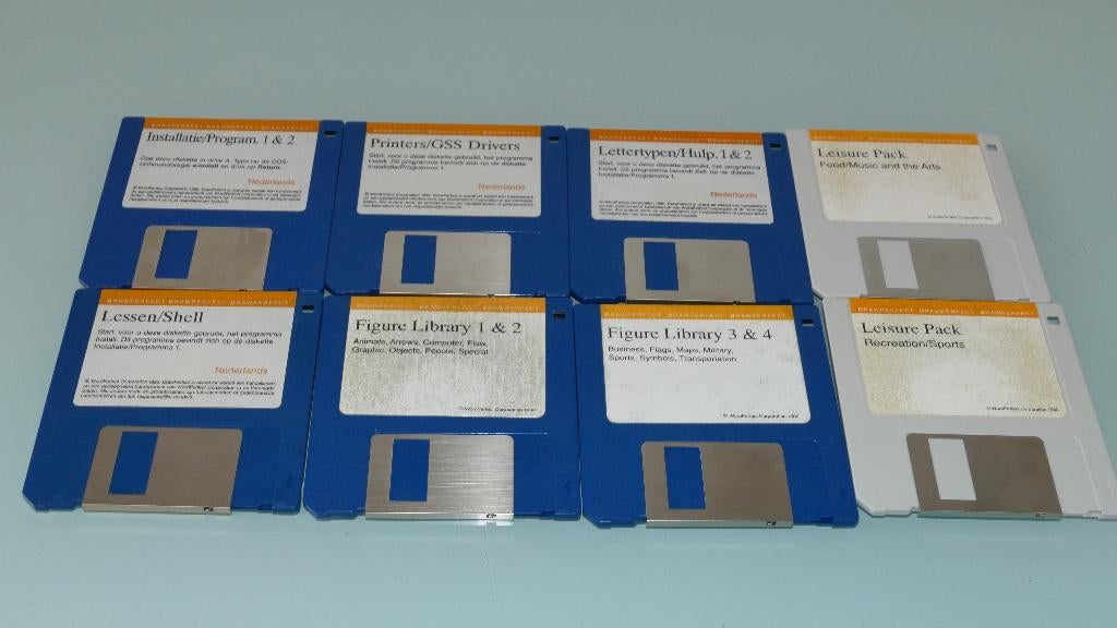 WordPerfect 5.1 DOS op 8x 3½" diskettes, Computers en Software, Vintage Computers, Ophalen of Verzenden