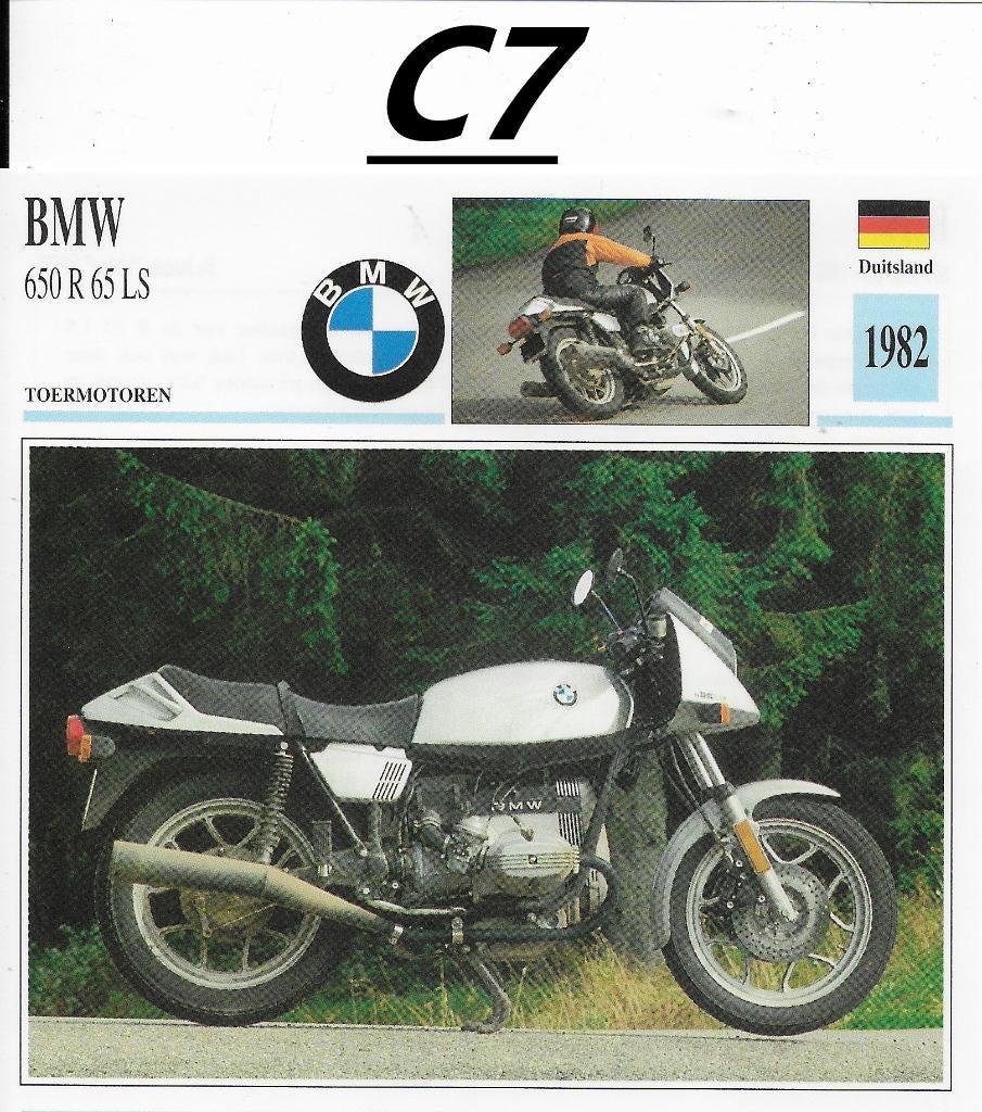 C7 motorkaart bmw 650 r 65 ls ( 1982 ), Ophalen of Verzenden, Zo goed als nieuw, Auto's