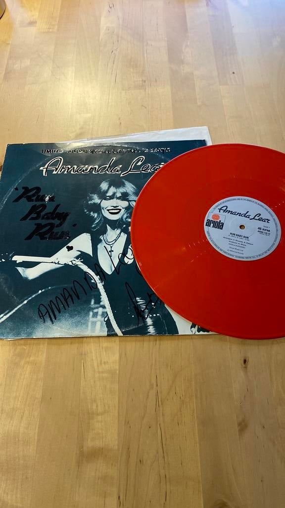 Vinyl lp maxi single Amanda Lear - Run baby run, Cd's en Dvd's, Vinyl | Pop, Ophalen of Verzenden, Gebruikt, 12 inch