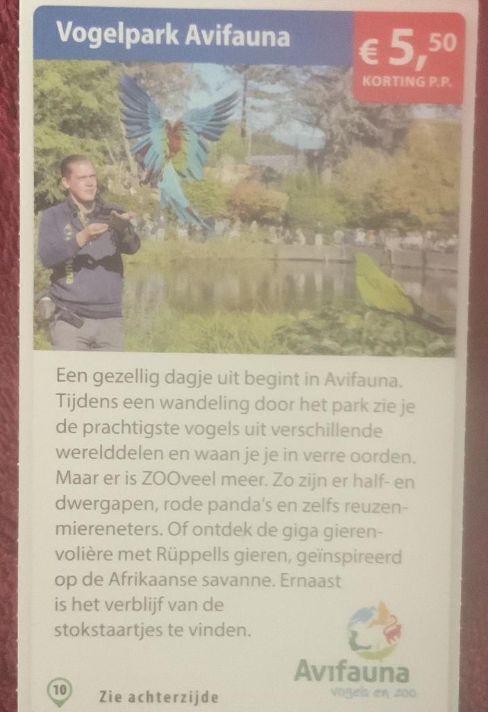 Vogelpark Avifauna Dierentuin in Alphen aan den Rijn, Drie personen of meer, Dierentuinbon