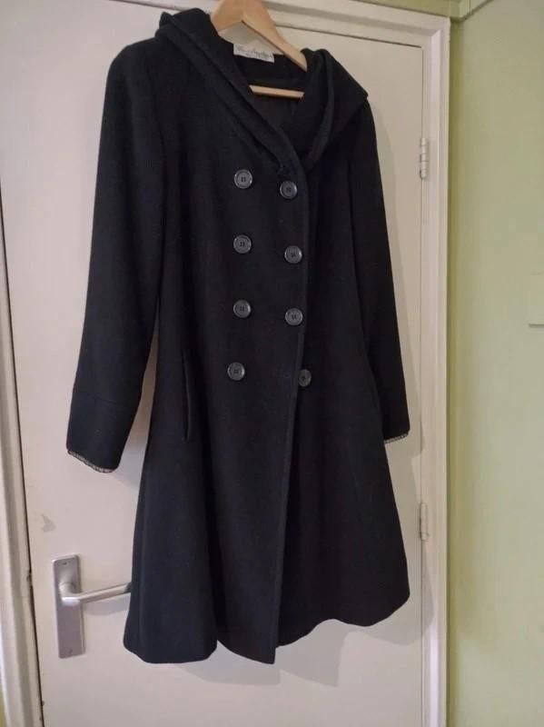 Victoriaans Gothic dames winter wol jas / mantel maat S/M, Ophalen of Verzenden, Zo goed als nieuw, Maat 38/40 (M), Zwart