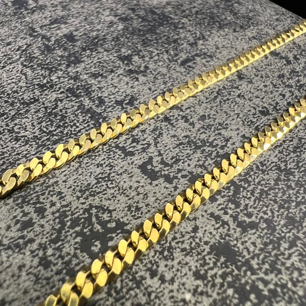 14k gouden ketting massief cuban schakel gourmet, Ophalen of Verzenden, Nieuw, Goud