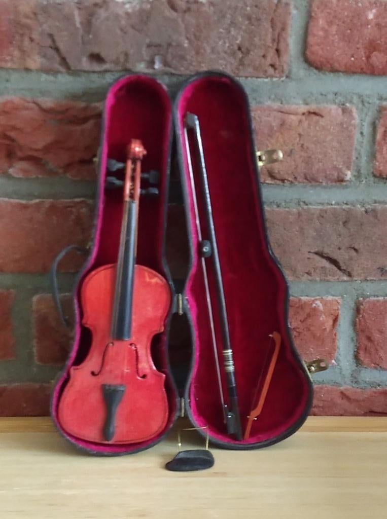 antieke miniatuur decoratie viool, volgnr 54, Gebruikt, Overige formaten, Viool, Ophalen of Verzenden