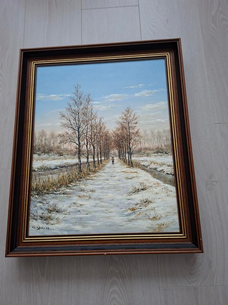Schilderij van C. Quax - Winterlandschap, Ophalen