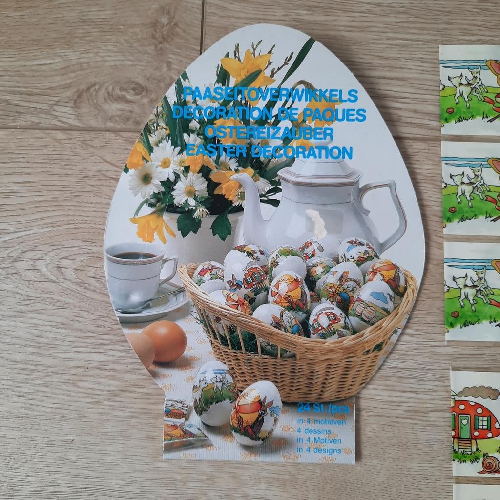 Paasoverwikkels decoratie oud retro vintage Paasei, Ophalen of Verzenden, Nieuw, Overige thema's