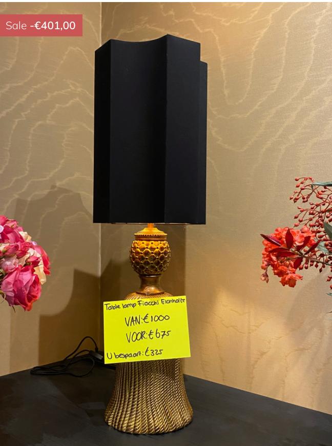 EICHHOLTZ | TABLE LAMP FIOCCHI - SHOWROOM ARTIKEL, Ophalen, Nieuw, Art deco, 75 cm of meer