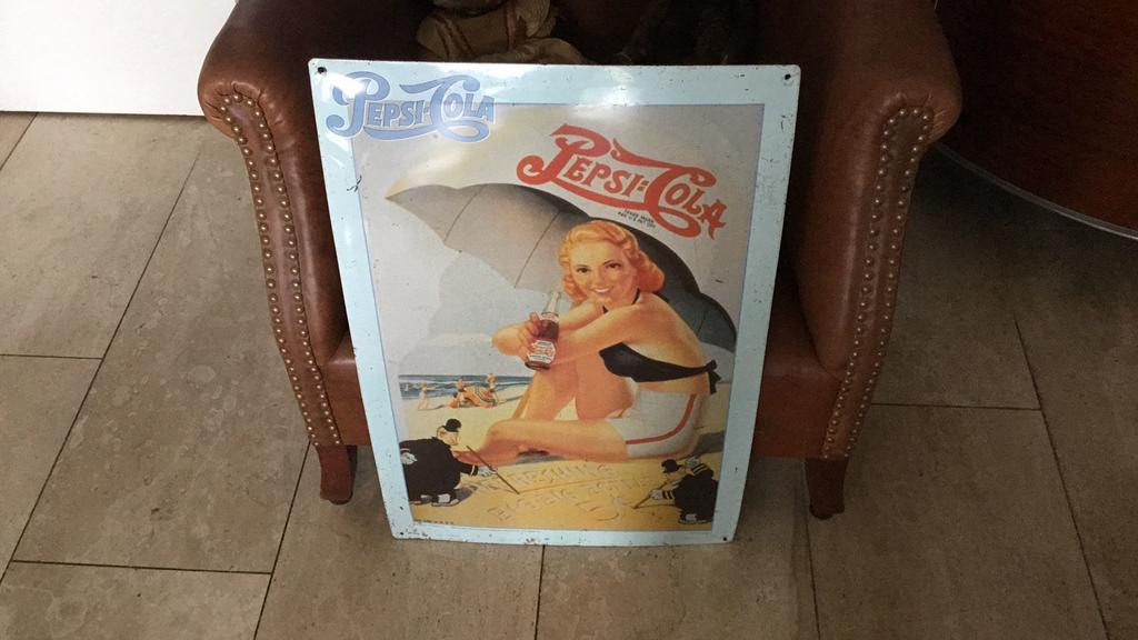 Pepsi Cola recl.bord., Ophalen of Verzenden, Zo goed als nieuw, Reclamebord