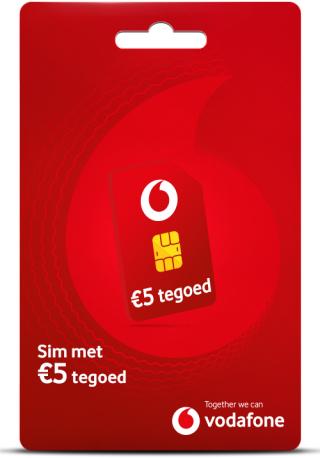 Vodafone Prepaid SIMkaart - €5 Beltegoed - Nieuw, Ophalen of Verzenden, Nieuw, Vodafone, Prepaidkaart