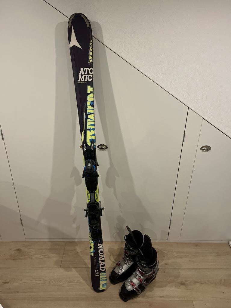 Atomic Nomad ski set 171cm + Salomon skischoenen 27.5, Ophalen, 160 tot 180 cm, Gebruikt, Carve