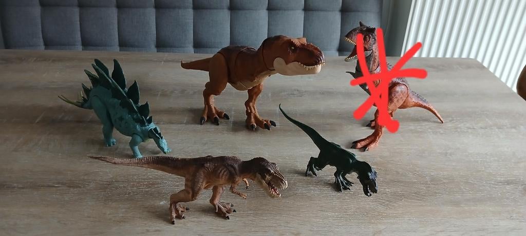 Jurassic World Stegosaurus hap en stamp t-rex dino JW / JP, Ophalen of Verzenden, Zo goed als nieuw