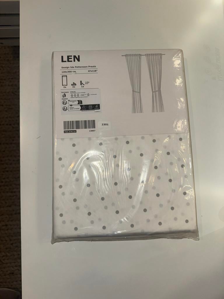 IKEA LEN Gordijnen - NIEUW, 100 tot 150 cm, 200 cm of meer, Wit, Nieuw