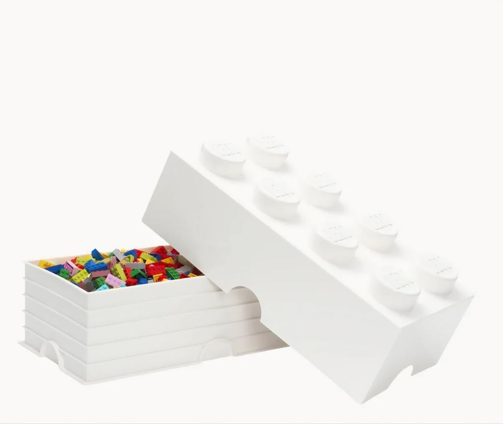Grote witte Lego opbergdoos, Verzenden, Zo goed als nieuw, Losse stenen, Lego