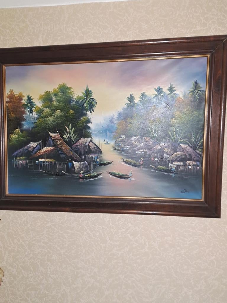 Aziatisch schilderij in goede staat, Antiek en Kunst, Ophalen