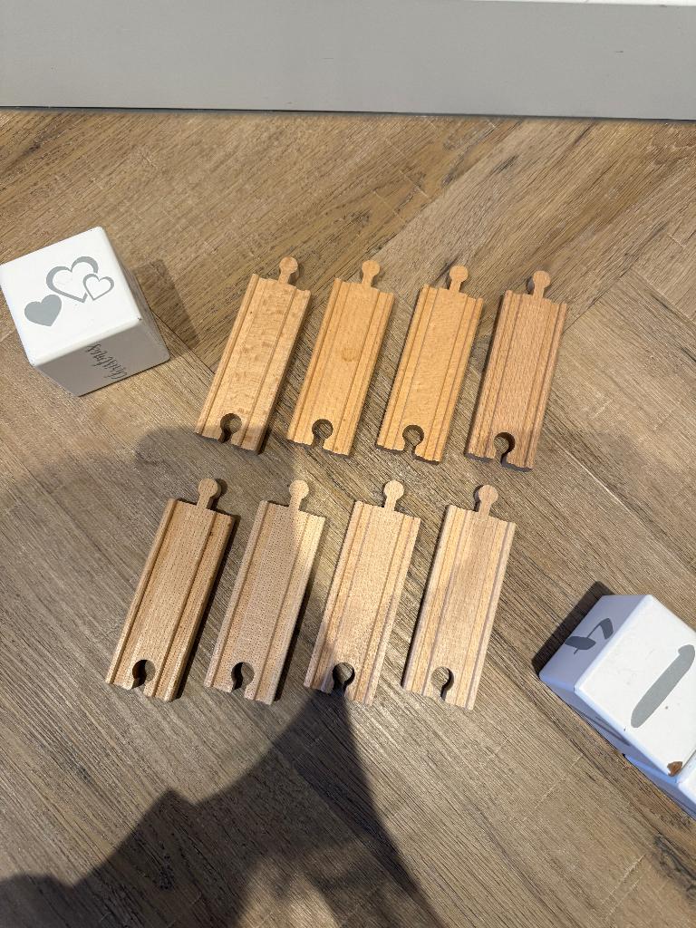 Heel goed 8x Brio houten trein kort recht spoor rails 33334, Ophalen of Verzenden, Zo goed als nieuw