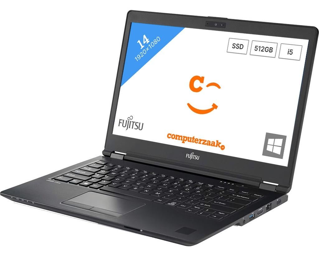 Fujitsu Lifebook U7410/Intel Core i5 1.8GHz/8GB/512GB, 2 tot 3 Ghz, Qwerty, 8 GB, Support@fujitsu.com