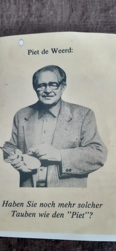 Piet de Weerd Duivenboekje, Dieren en Toebehoren, Postduif