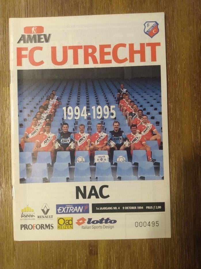Programmaboekjes van FC Utrecht tegen NAC Breda, Ophalen of Verzenden, Zo goed als nieuw, NAC Breda, Boek of Tijdschrift